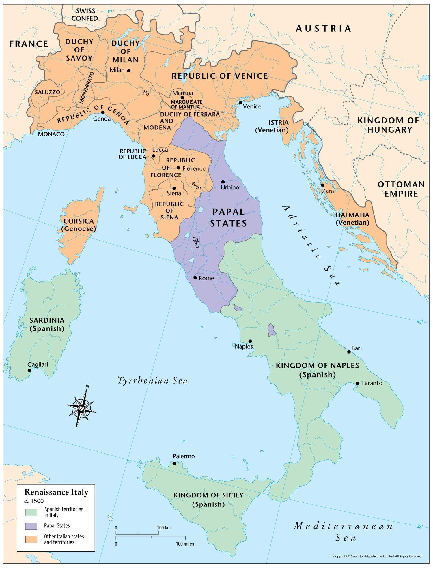 Italien Karte Beschriftet Deutsch : Landkarte Italien (Regionen