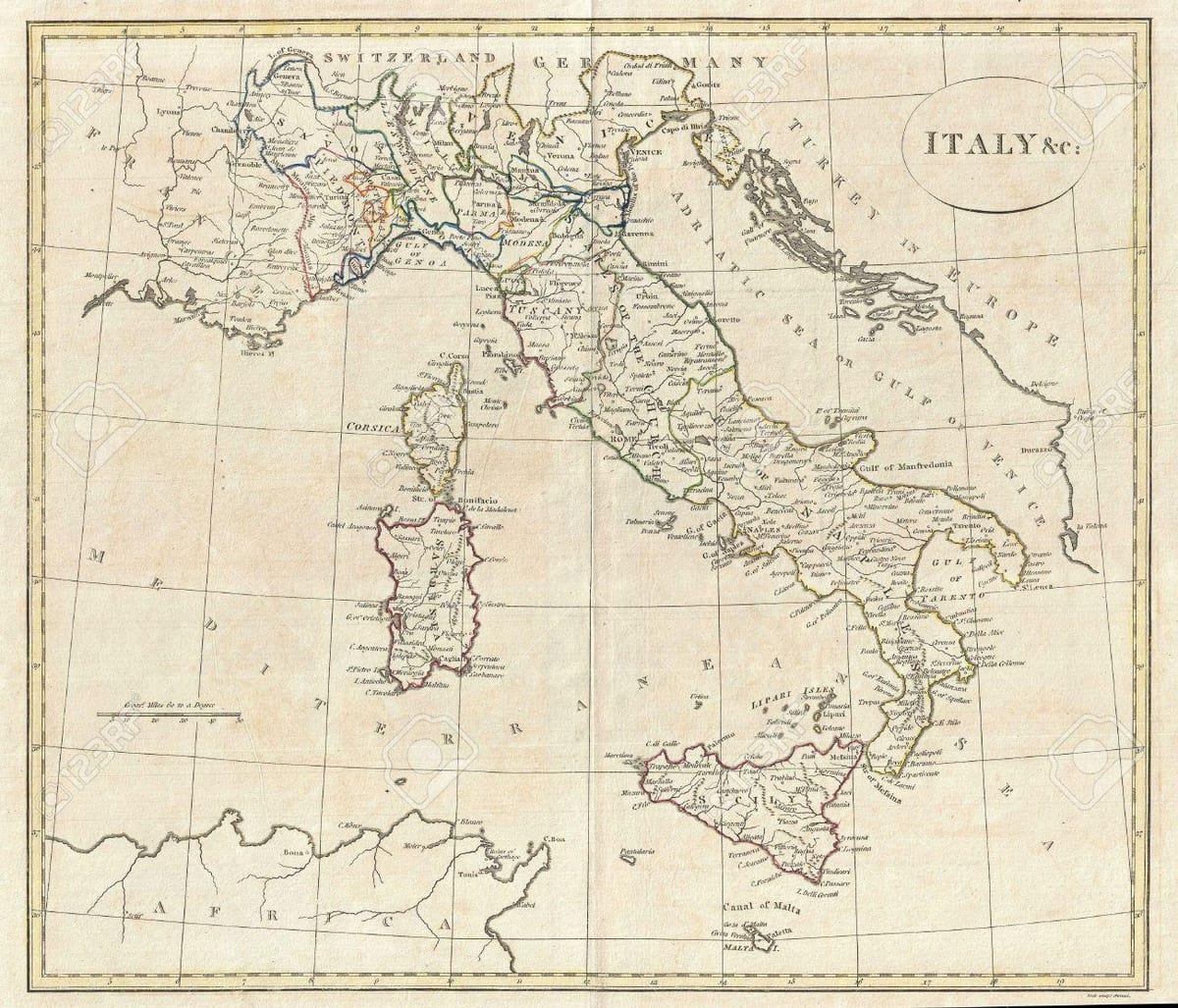Karte von Italien alte
