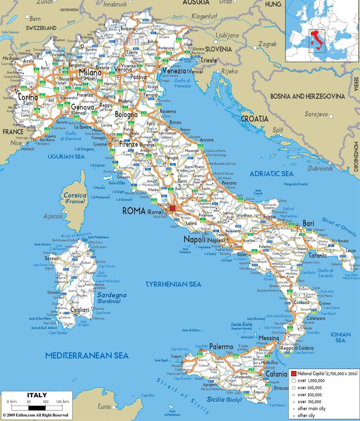 detail-Karte von Italien