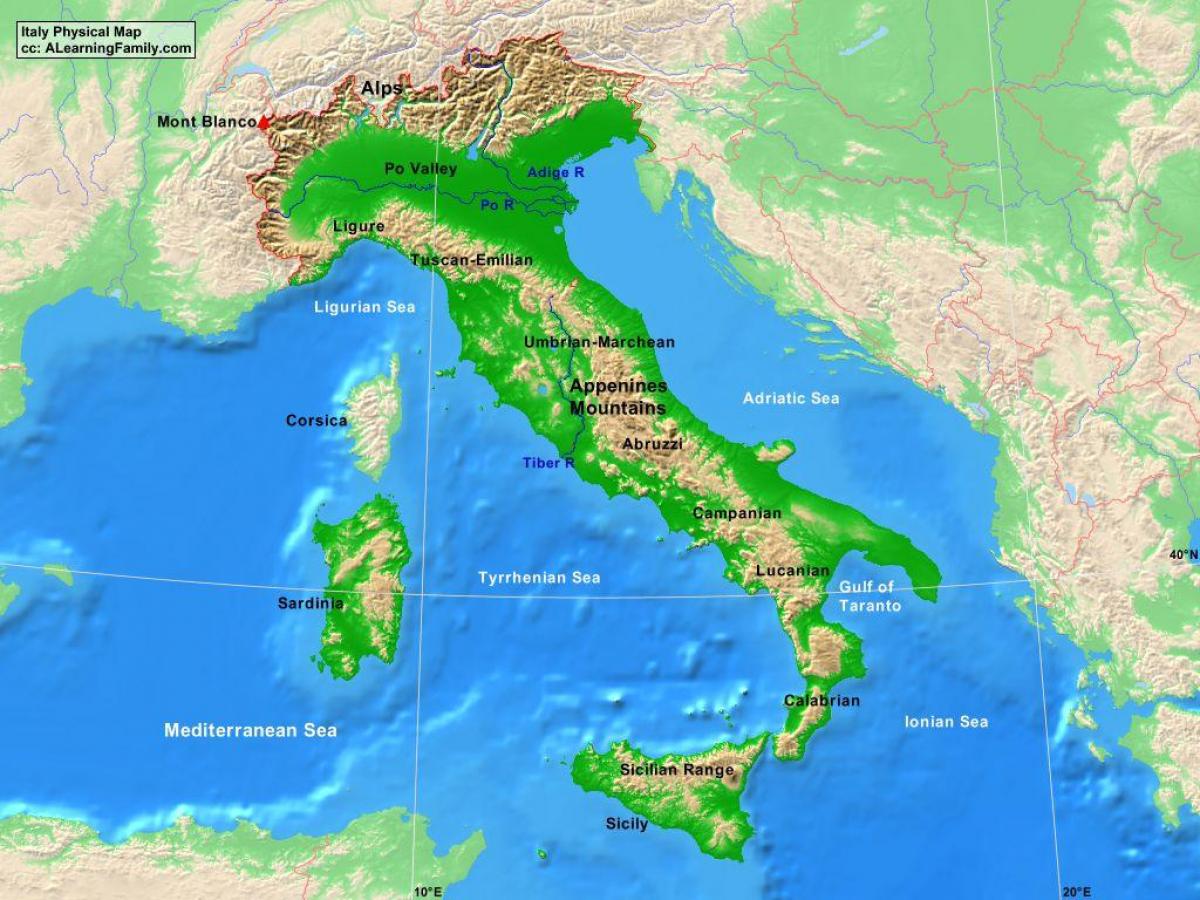 italien berge karte Italien Berge map   Karte von Italien Berge (Süd Europa   Europe)