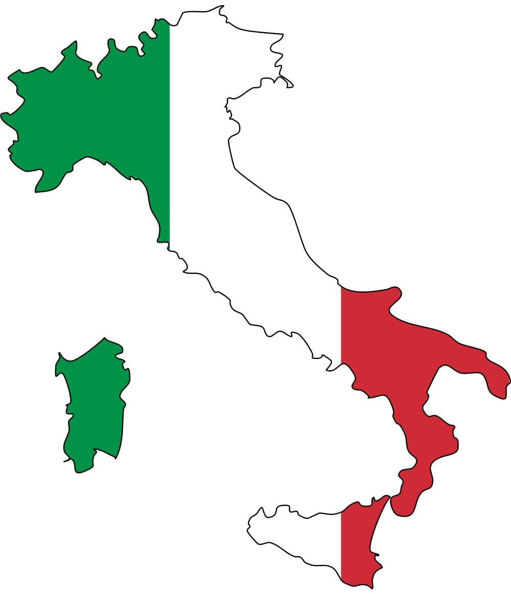 Karte von Italien-Flagge