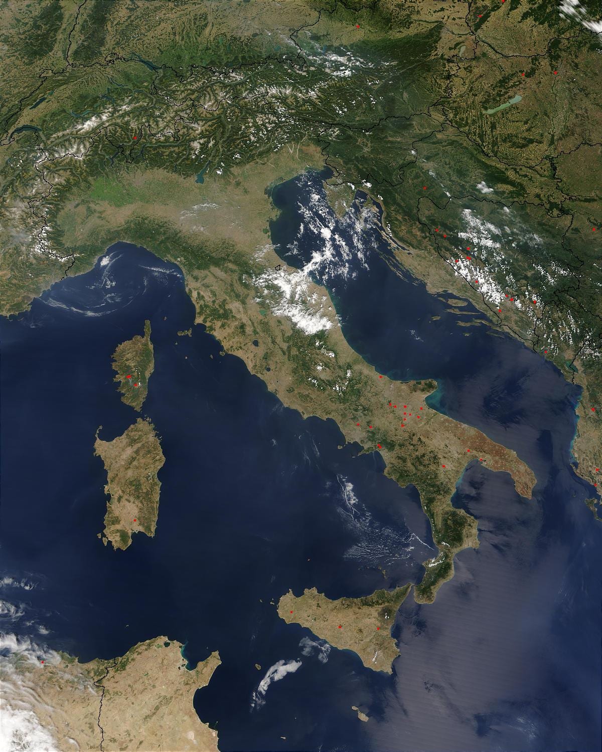 Karte von Italien satellite