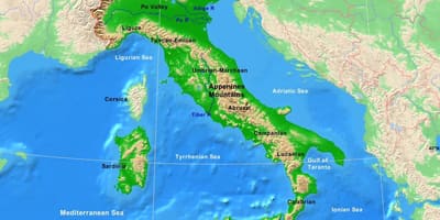 Karte von Italien Berge