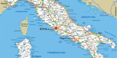 Straßenkarte von Italien detaillierte