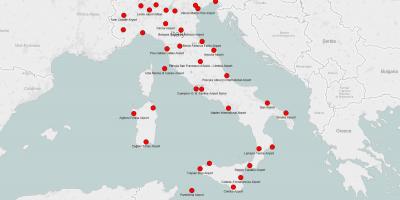 Karte von Italien zeigt Flughäfen