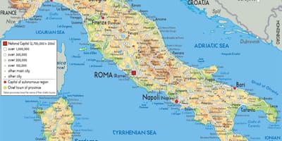 Italien Geographie Karte