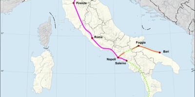 Italien high-speed-rail-Karte
