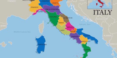 Karte von Italien, und Regionen