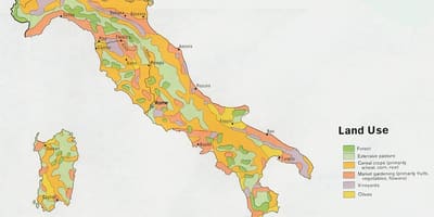 Karte von Italien-Landwirtschaft