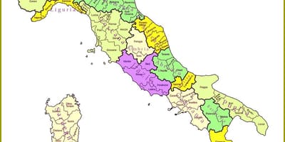 Italien Karte Regionen, Provinzen