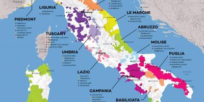 Italien Wein-Karte
