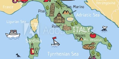 Karte von Italien für Kinder