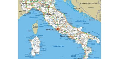 Detaillierte Karte von Italien mit den Städten