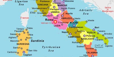Wo ist Italien auf der Karte anzeigen