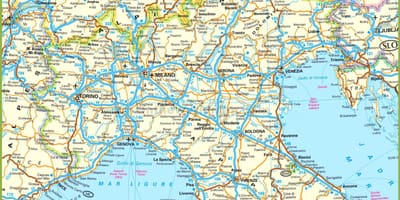 Nord-Italien map tourist