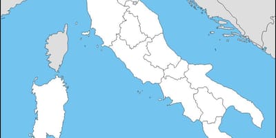 Leere Karte von Italien mit den Regionen