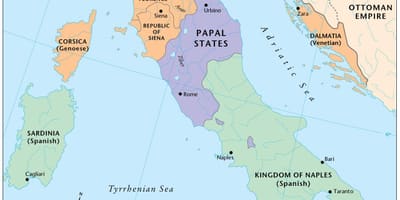 Karte von Italien renaissance
